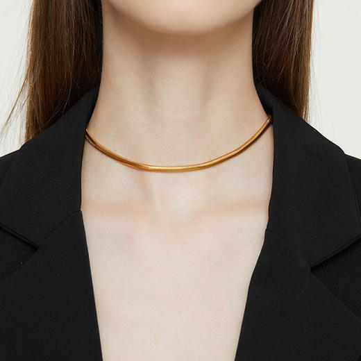 盐岛ART扁蛇骨项链 时尚百搭高级质感锁骨链颈链条【预售10天发货】 商品图2