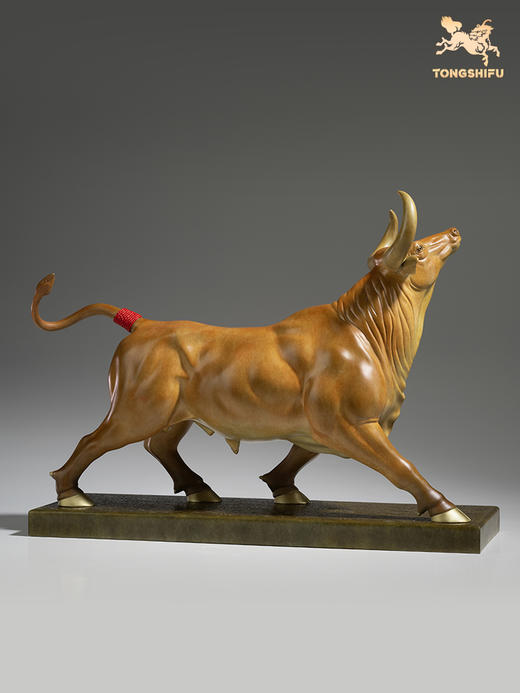 铜师傅 铜摆件《劲牛》客厅桌面办公室家居装饰品开业摆件工艺品 商品图2
