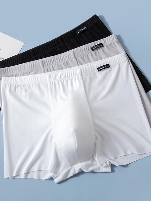 【超细莫代尔】SCHIESSER舒雅内裤男铂雅超细莫代尔无痕随型裁简约纯色平角裤95/18658T 商品图4