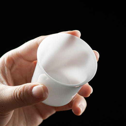 冰种玉瓷一号聚香杯10入  白瓷茶杯羊脂玉功夫陶瓷杯子品茗杯手工 商品图1