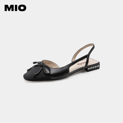 MIO米奥夏季闪钻低跟时装凉鞋舒适清爽蝴蝶结小香风包头凉鞋女鞋M232287717 商品图1