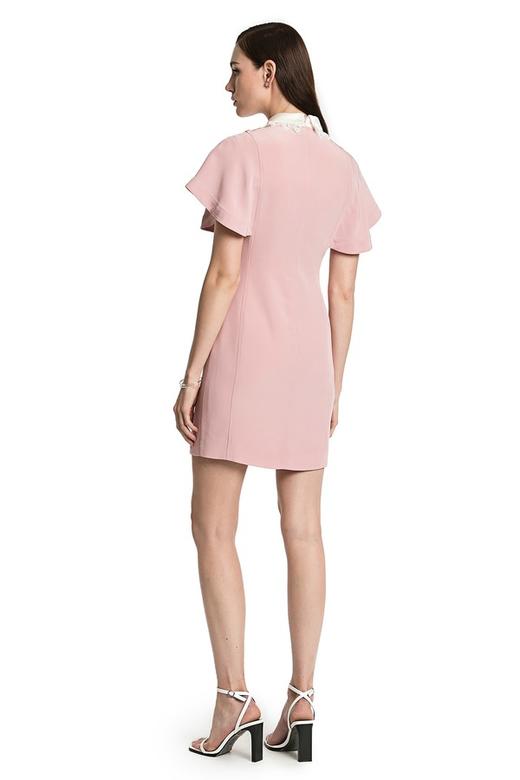 NOIR 粉色荷叶袖修身连衣裙 2478 商品图2