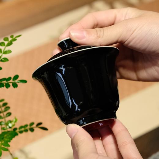 「窠岩氏」玄赤盖碗 商品图4