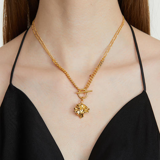 盐岛ART熔蜡大块拼接项链 轻奢小众气质熔岩锁骨链 商品图1