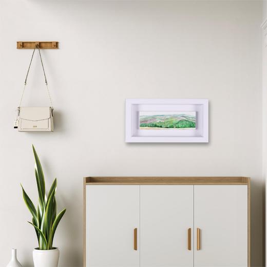 张捷《山的那边有什么？桃花源之一》油画 10CM*30CM 约0.3平尺 布面（已装框）【原作编号YH0009】 商品图1