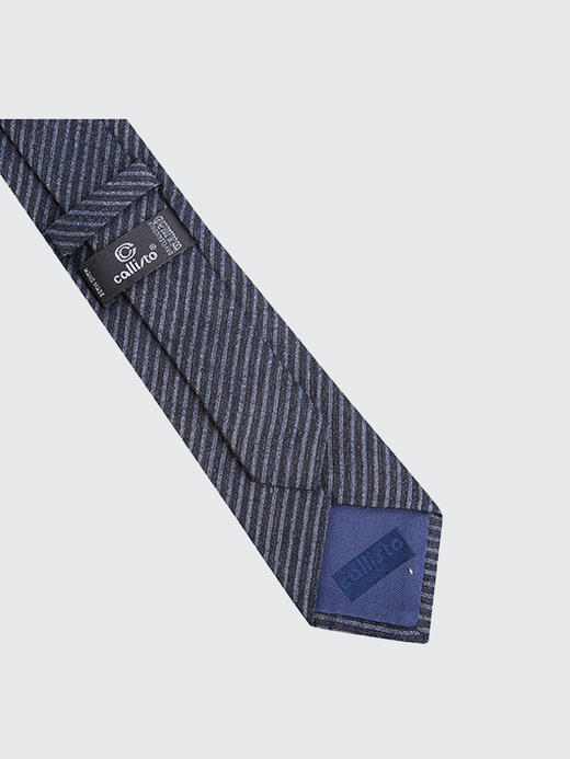 callisto深灰色斜条纹领带 丝绵混纺SOCTE005GY 商品图3