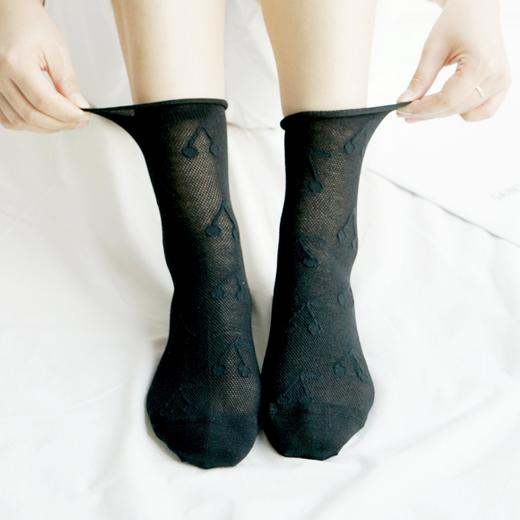 松口精梳棉暗花女短袜34491 商品图0