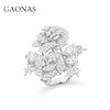 GAONAS 925银锆石戒指 高纳仕 经典玫瑰花白色开口戒WJ032633 商品缩略图1