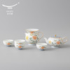 【国瓷·永丰源】月亮时光 浮雕茶具 8头套装 办公室喝茶杯茶具 4人位-圆丰版 商品缩略图5