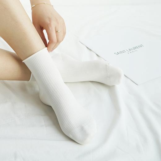 松口绢丝竖暗花条女短袜34468 商品图0