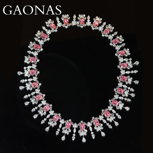 GAONAS 坠链均925银锆石 高纳仕 日落色重工项链PPX1022660 商品图1