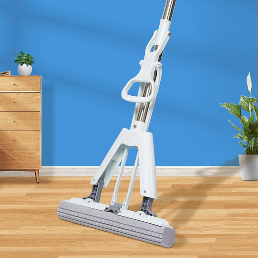 齐心L240 对折胶棉拖把 棉头长28CM 1杆1头（不锈钢直杆） 商品图2