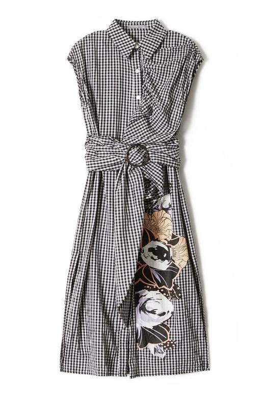 OCTAVIA 黑白细格纹印花连衣裙 2746 商品图5