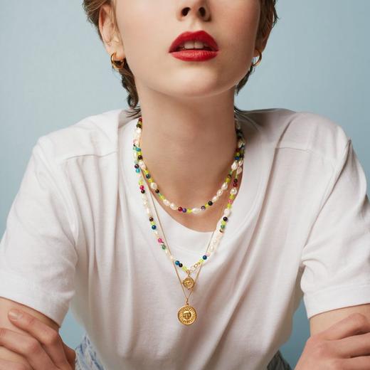 北京仓｜Barbóra-Eye-眼睛金币 绿色 长项链［希腊设计师] 商品图2