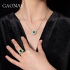 GAONAS 坠链均925银锆石 高纳仕 绿色爱心形项链 GX121083 商品缩略图3