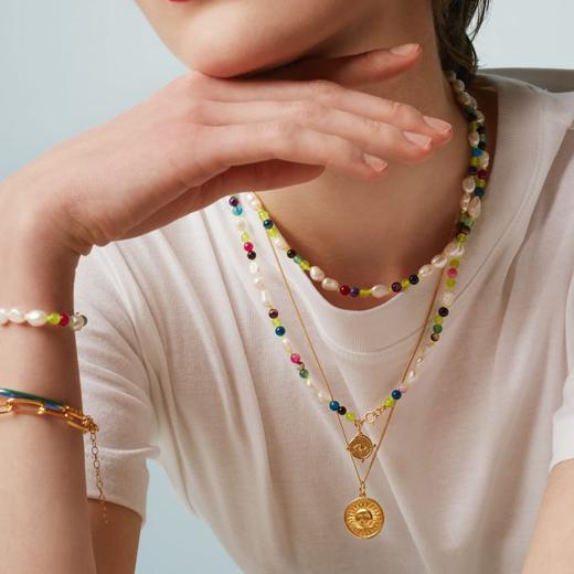 北京仓｜Barbóra-Eye-眼睛金币 绿色 长项链［希腊设计师] 商品图1