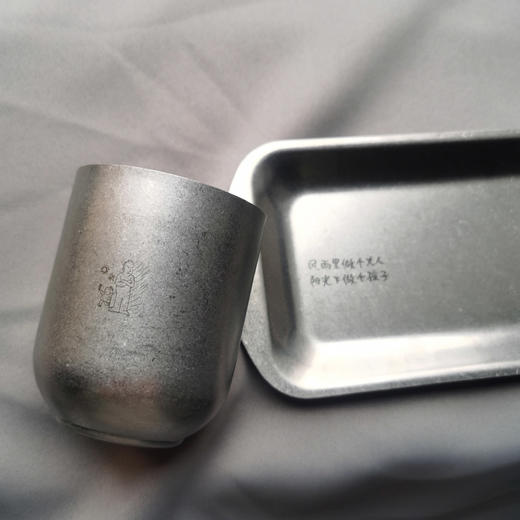 小林漫画 复古不锈钢杯子 随手杯托盘套装 商品图5