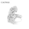GAONAS 925银锆石戒指 高纳仕 经典玫瑰花白色开口戒WJ032633 商品缩略图2