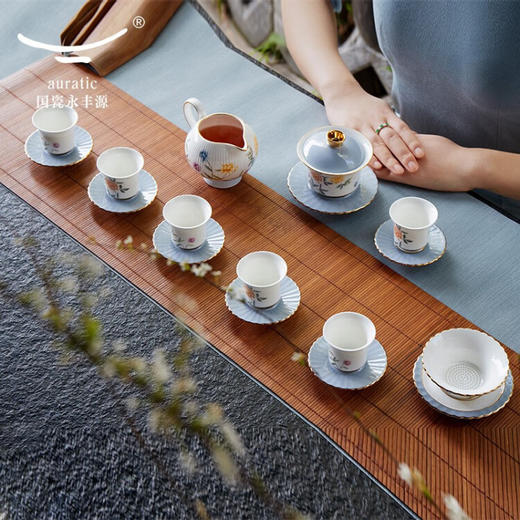 【国瓷·永丰源】月亮时光 21头中式茶具 6人位下午茶具套装公道杯碟 6人位-圆满版 商品图6