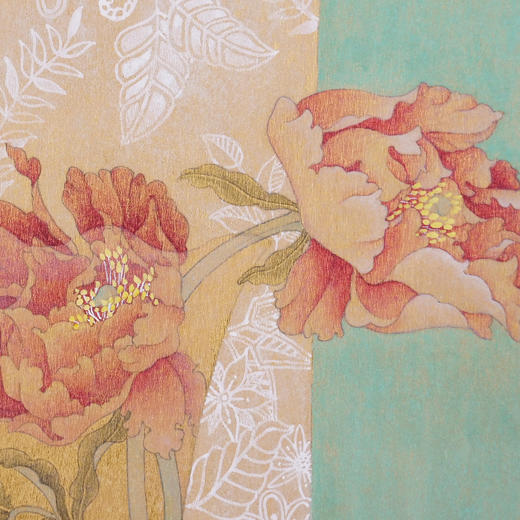 谢莹《花之吟》国画花鸟 27CM*24CM 约0.6平尺 金笺卡纸（未装框）【原作编号GH0028】 商品图3