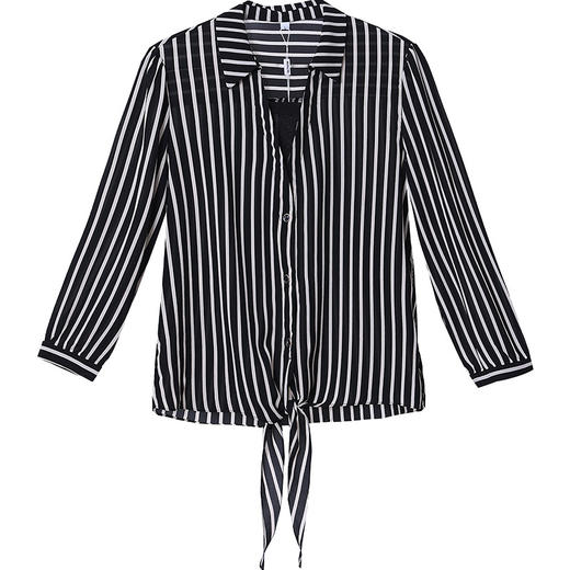 AH-23A1560-L条纹简约宽松休闲时尚雪纺衫 商品图4