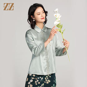 夏季新款 气质时尚九分袖桑蚕丝真丝衬衣女E22CS01