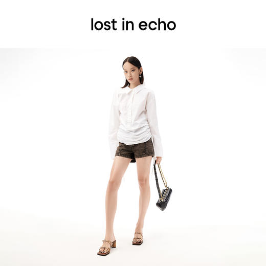 lost in echo设计师品牌小众休闲时尚方头双扣带低跟小高跟凉拖女 商品图2