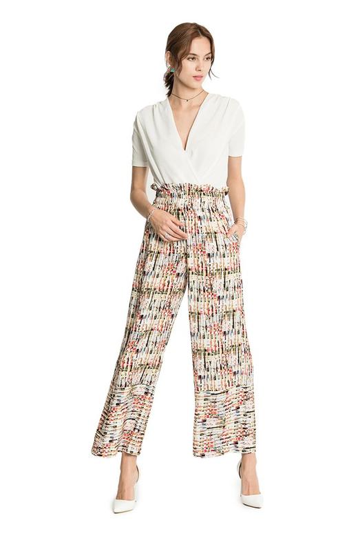 SUMMER & SAGE 拼色丝缎阔腿裤 2189 商品图5