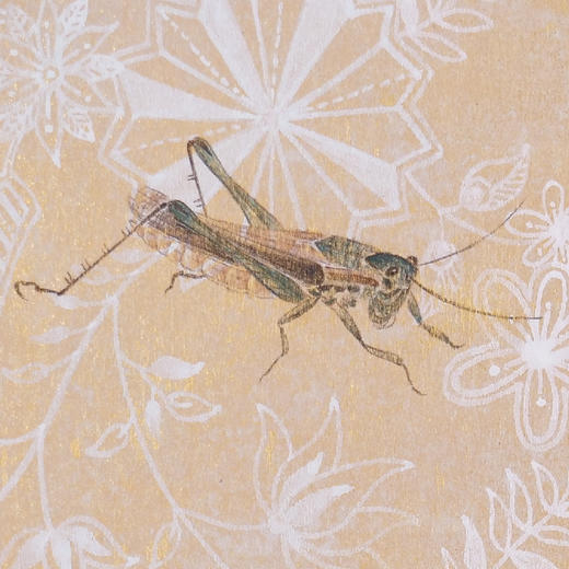 谢莹《花之吟》国画花鸟 27CM*24CM 约0.6平尺 金笺卡纸（未装框）【原作编号GH0028】 商品图2