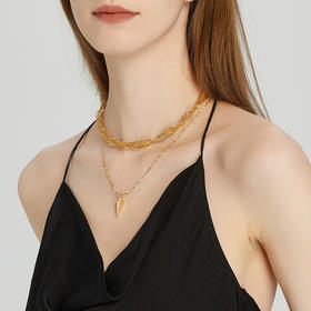 盐岛ART菱形嵌套手工项链高级感颈链法式锁骨链