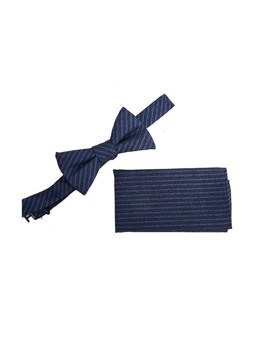 callisto深蓝色斜条纹领带 丝绵混纺SOTIE005BL 商品图0