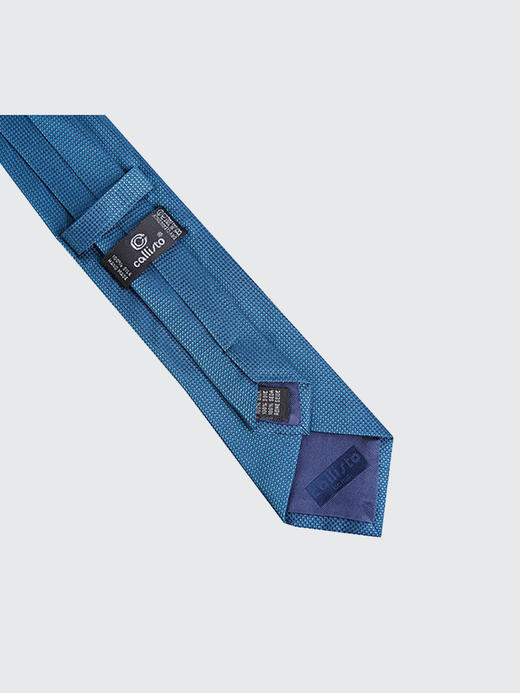 callisto孔雀蓝细格纹领带 桑蚕丝SOCTE001BL 商品图3