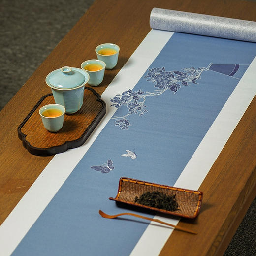 形相茶席 轻描素绘 春夏新品防水防滑套装禅意中国风可裁剪茶台布桌旗新中式 商品图10