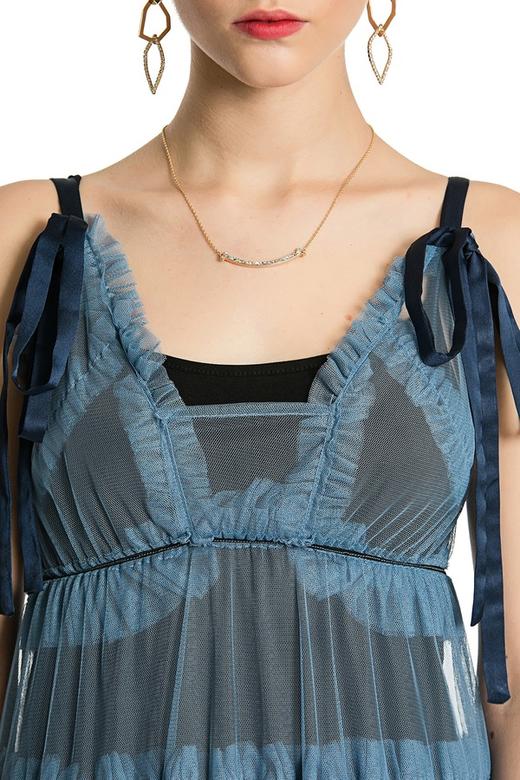 SUMMER & SAGE 蓝色透视纱质长裙 2954 商品图3