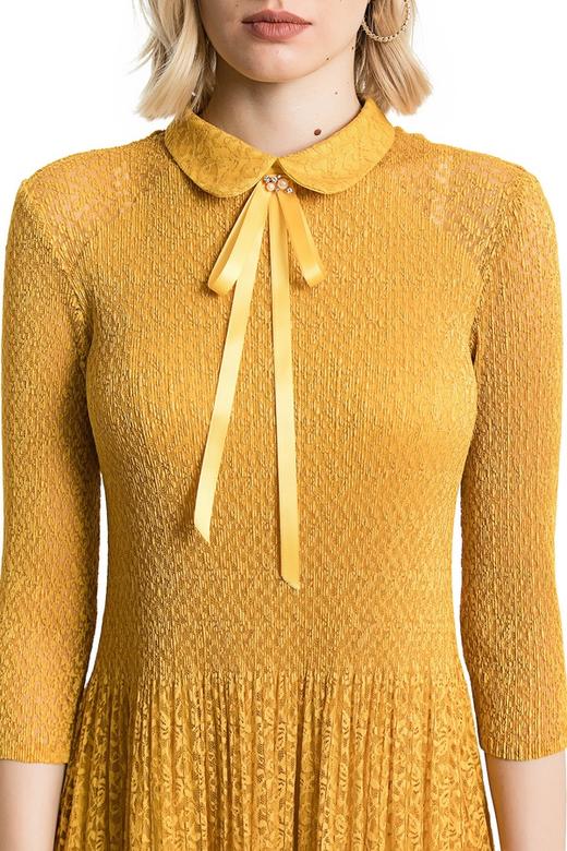 NOIR 黄色钩花镂空连衣裙 2421 商品图3