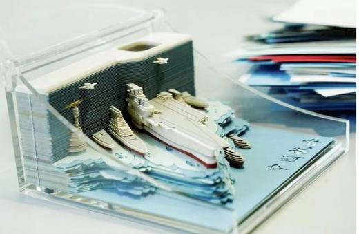 中国航母编队3D立体便签  创意手撕纸雕  精美工艺  原创好物 商品图2