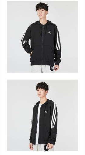阿迪达斯 （adidas） 夹克男装春秋款新款运动服针织防风休闲上衣连帽开衫外套 HK4568