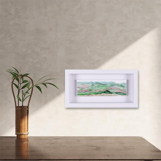 张捷《山的那边有什么？桃花源之二》油画 10CM*30CM 约0.3平尺 布面（已装框）【原作编号YH0010】 商品图1