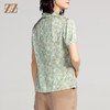 夏季新款 桑蚕丝真丝短袖小碎花衬衣女E22CS27 商品缩略图4