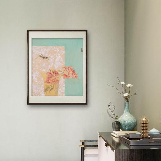 谢莹《花之吟》国画花鸟 27CM*24CM 约0.6平尺 金笺卡纸（未装框）【原作编号GH0028】 商品图1