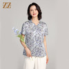 夏季新款 气质桑蚕丝真丝小碎花短袖衬衣女E22CS42 商品缩略图0