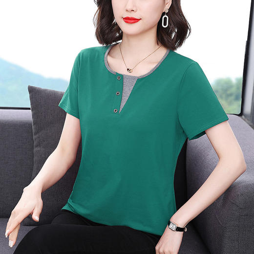 GYH 8988棉T恤宽松打底衫假两件减龄上衣 商品图1