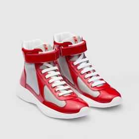 PRADA 普拉达 男士 Prada 美洲杯高帮运动鞋 红色 4T3461 ASZ F0F5C