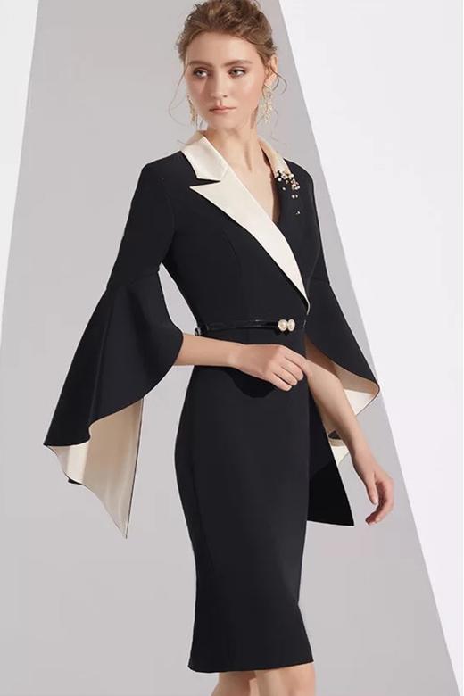 ELLA JADE 定制双色西装连衣裙 11986【不含腰带】 商品图1