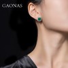 GAONAS 925银锆石耳饰 高纳仕 日常经典方绿色耳钉 GE10660 商品缩略图2