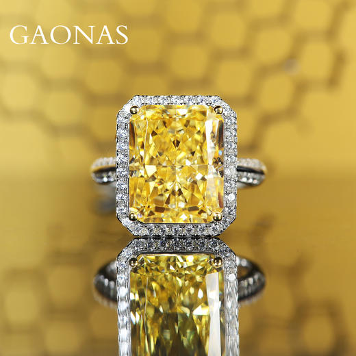 GAONAS 925银锆石戒指 GAONAS 富婆的快乐黄戒指 YJ102530 商品图1