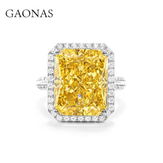 GAONAS 925银锆石戒指 GAONAS 富婆的快乐黄戒指 YJ102530 商品图0