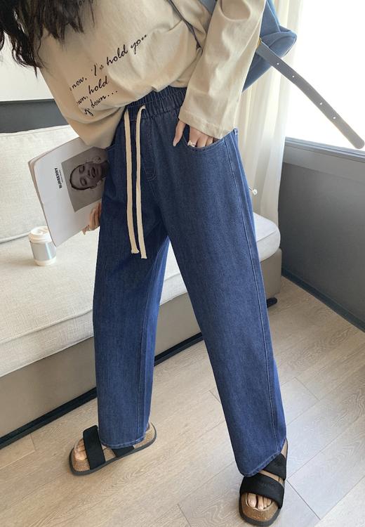 【SMASHADOW 】楔影牛仔休闲阔腿裤！专为亚洲女性体型定制，优质面料！柔软舒适，自然垂顺，轻奢质感，不挑年龄段，所有姐妹都能吼得住，松紧腰+抽绳设计，穿脱方便无束缚 修饰腿型第一名！ 商品图7