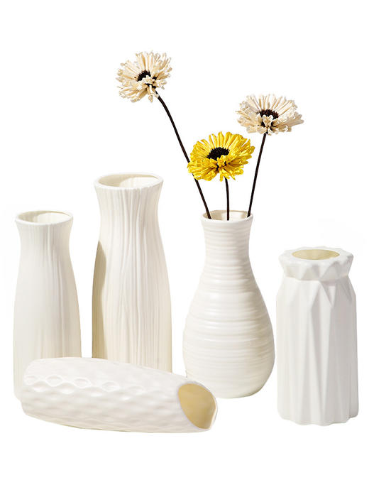 「9.9元包邮！数款可选」家居饰品ins北欧塑料花瓶客厅耐摔仿真花瓶摆件简约小清新插花瓶 商品图4