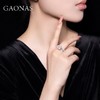 GAONAS 925银锆石戒指 高纳仕 满钻豪镶白色小方戒 WJ101966 商品缩略图4